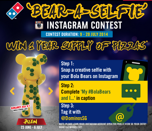 Domino's Pizza Bear A Selfie Contest - AspirantSG