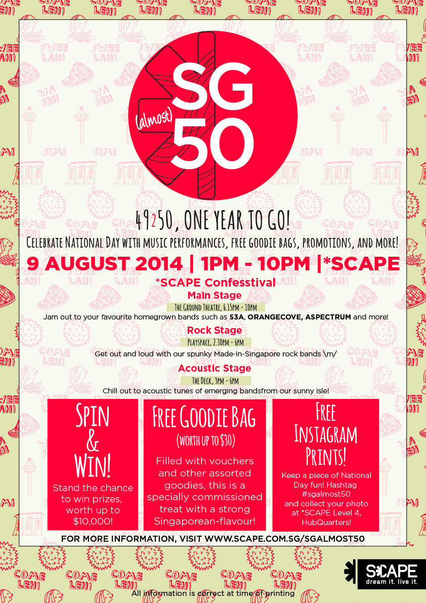 #SG(almost)50 Main Event Poster - AspirantSG