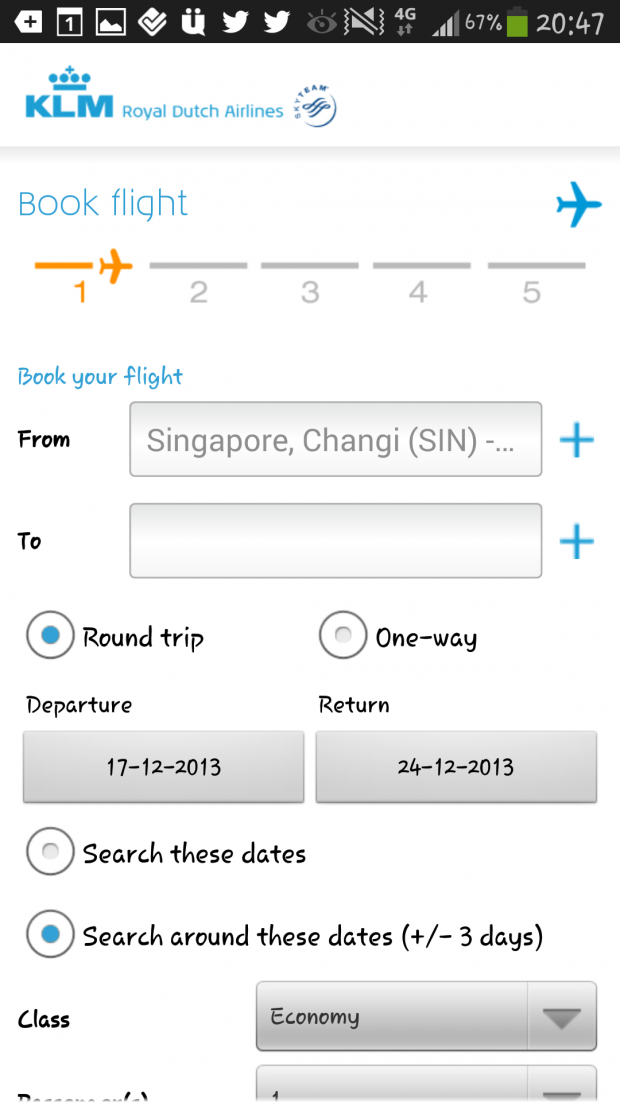 KLM Mobile App Flight Booking - AspirantSG
