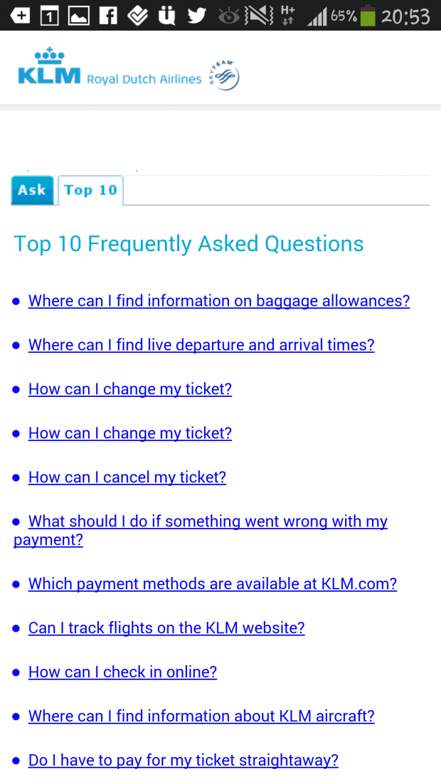 Top KLM FAQ - AspirantSG 