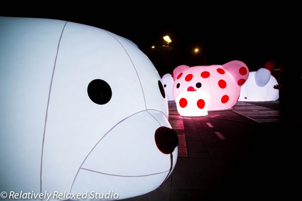 Lighted Teddy Bears At i Light Marina Bay 2014