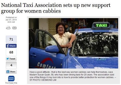 New Support For Female Cabbies In Singapore