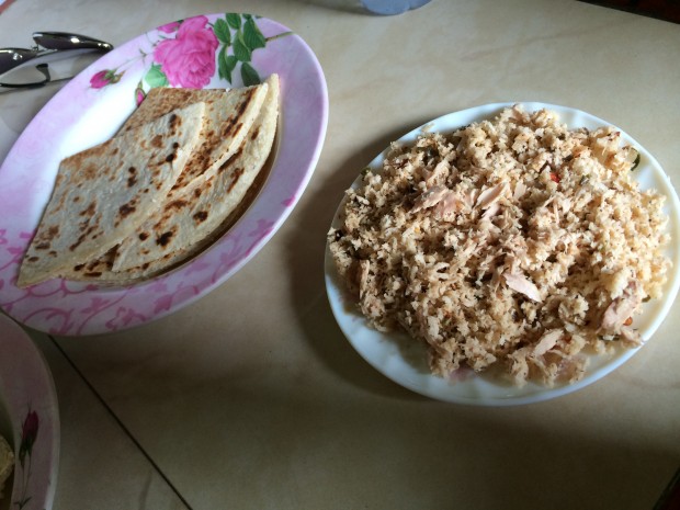 Roshi with Mashuni at a local eatery in Male city - AspirantSG
