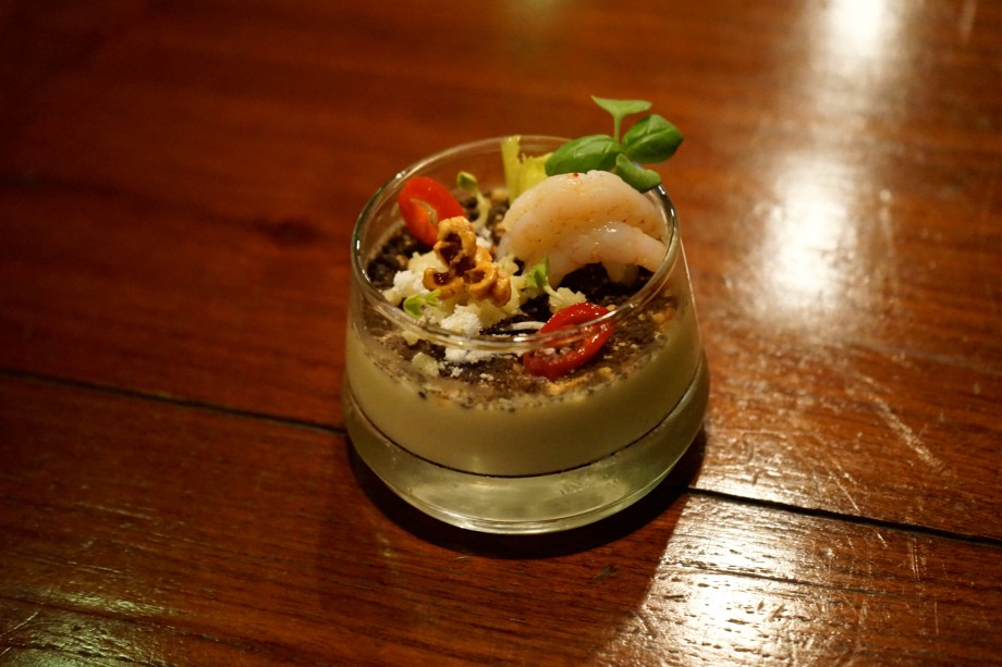 Sweet Corn ‘Pot of Earth’, Shrimp, Mozzarella, Chili - AspirantSG