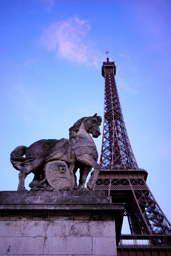 Eiffel Tower With Horse Statue - AspirantSG