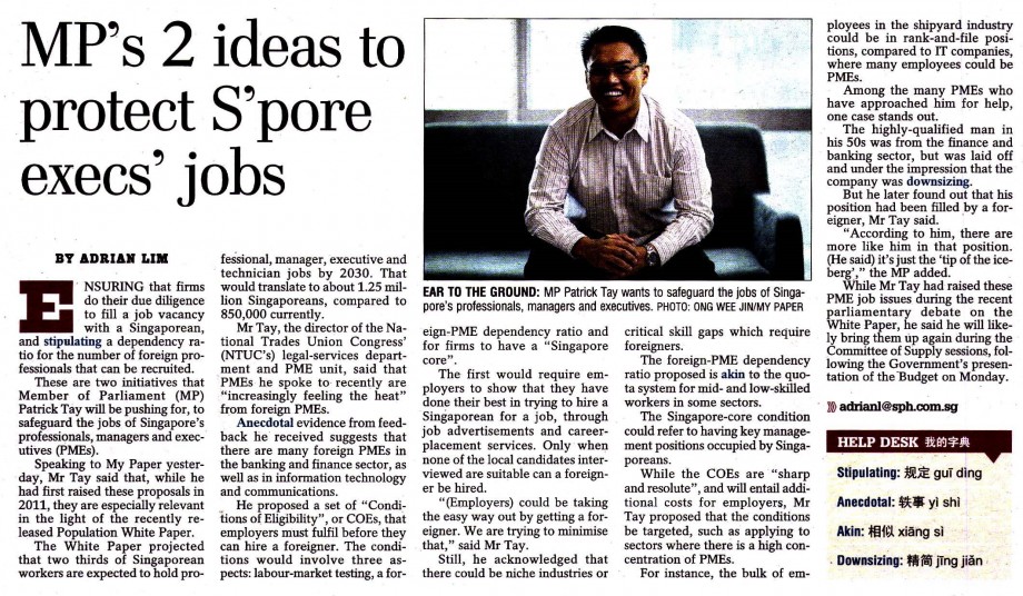 2 MP Ideas to protect Singapore Execs - AspirantSG