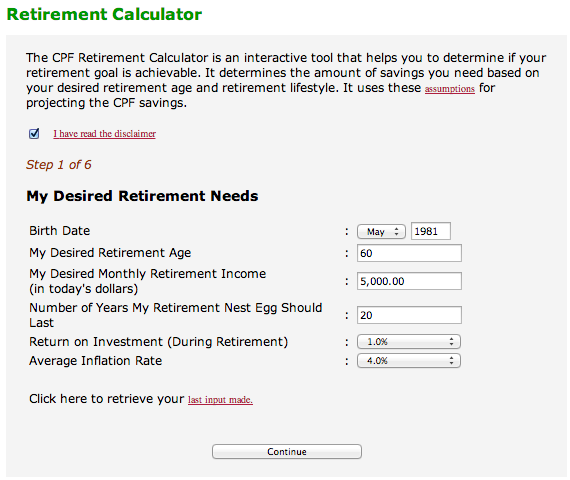 CPF Board Retirement Calculator - AspirantSG