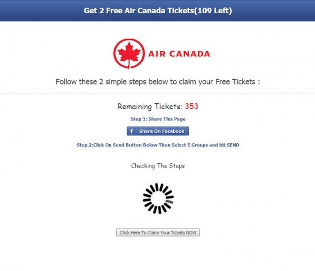 Air Canada Scam Site - AspirantSG