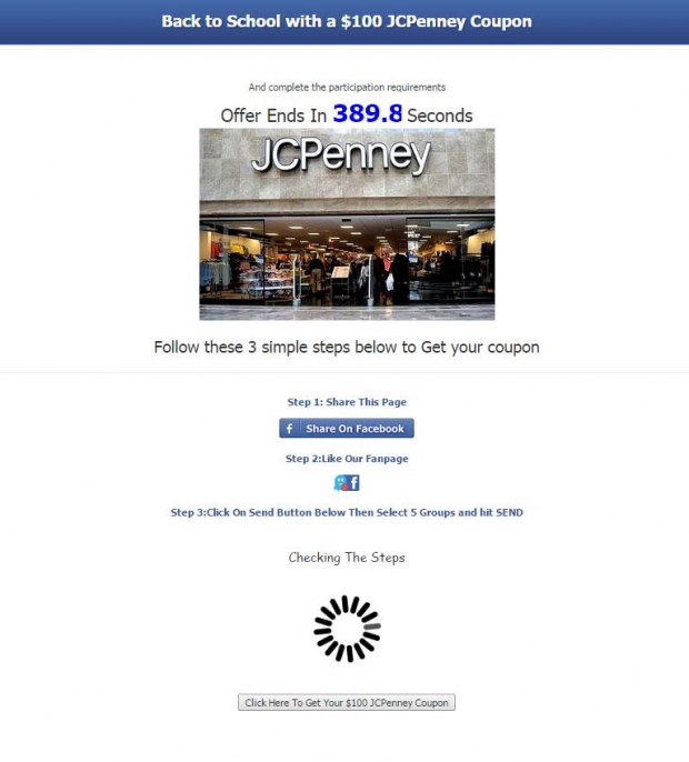 JC Penny Scam Site - AspirantSG