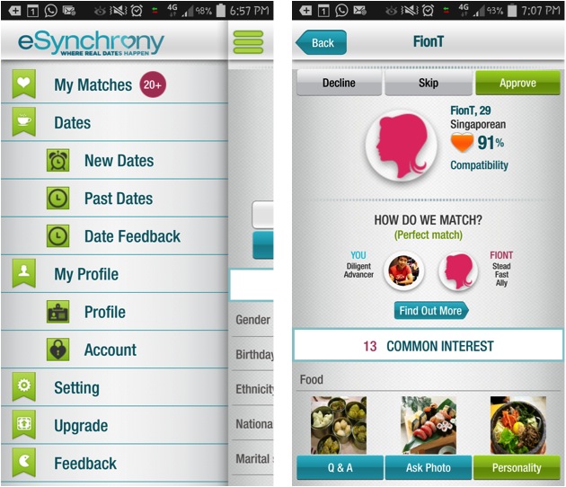 Esynchrony Mobile App Matches