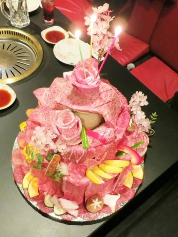 Japanese Meat Cake Trend For Birthday - AspirantSG