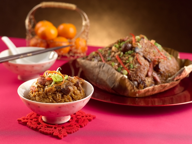 Sticky Rice with Preserved Meat, Dried Shrimps, Chestnuts & Mushrooms - AspirantSG