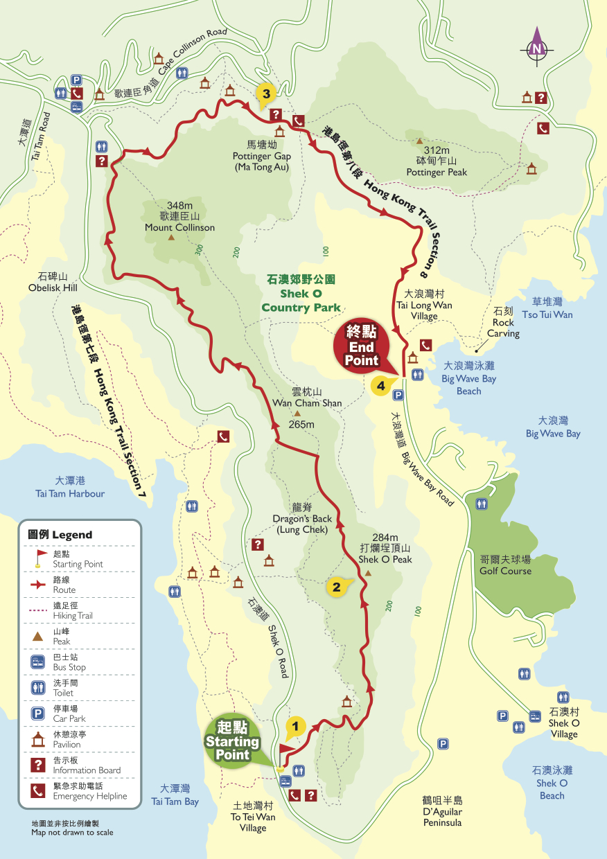 Map Of Dragon's Back Hong Kong - AspirantSG