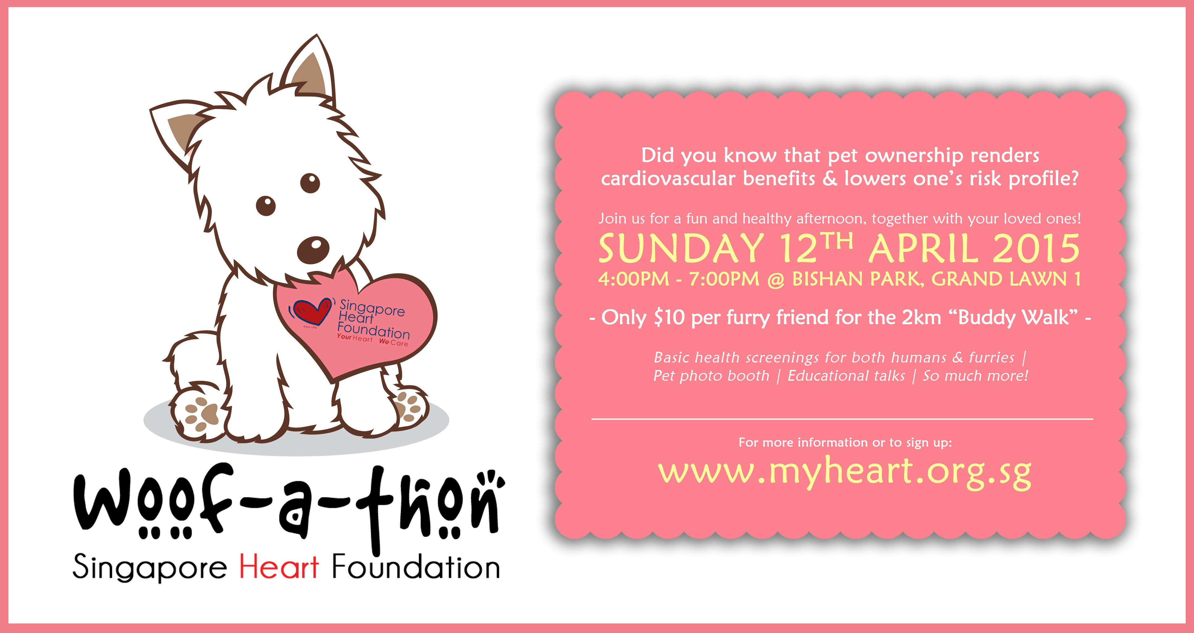 Singapore Heart Foundation Invites Pet Lovers To Woof-a-thon 2015
